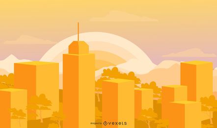 Descarga Vector De Ciudad Naranja