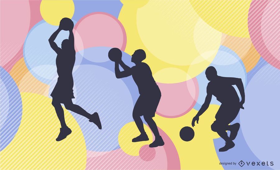 Basketball player silhouettes Basketball player silhouettes