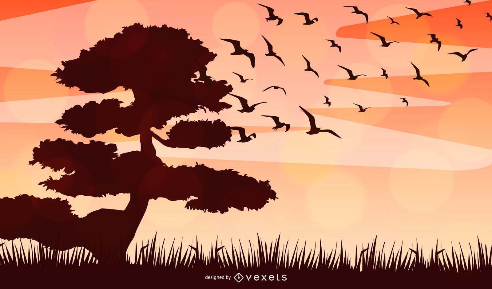 Download African Landscape Silhouette Vector Design - Vector Download