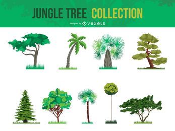 Colección de árboles de selva vector Colección de árboles de selva vector