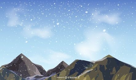 Diseño vectorial de montañas nevadas