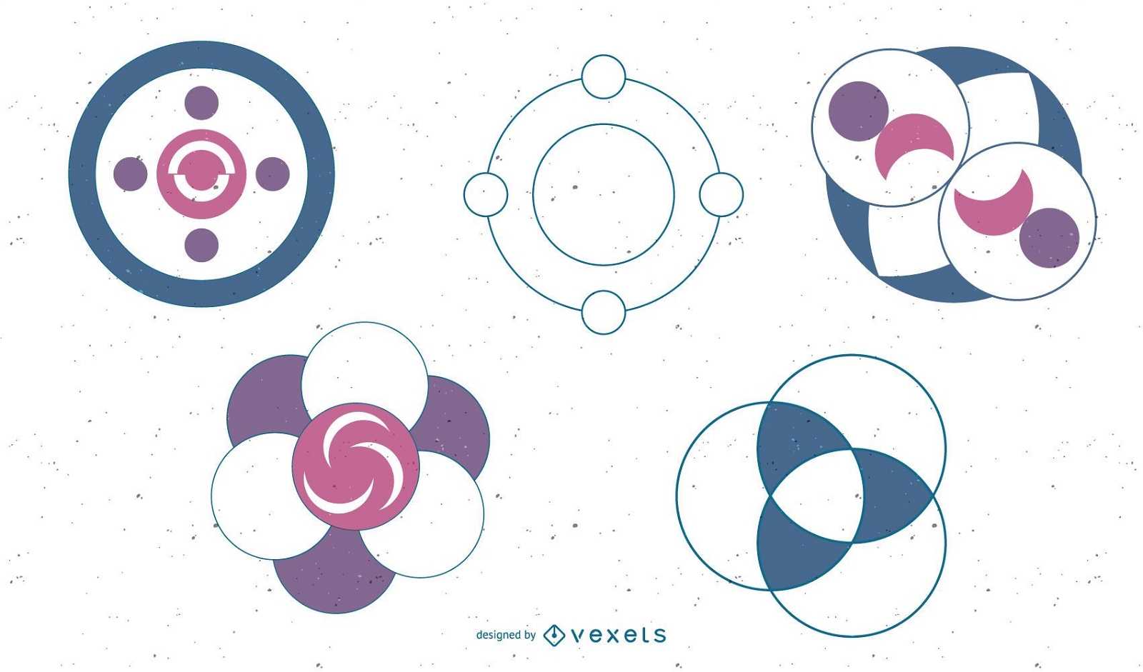 Conjunto de iconos de círculos de diseño abstracto