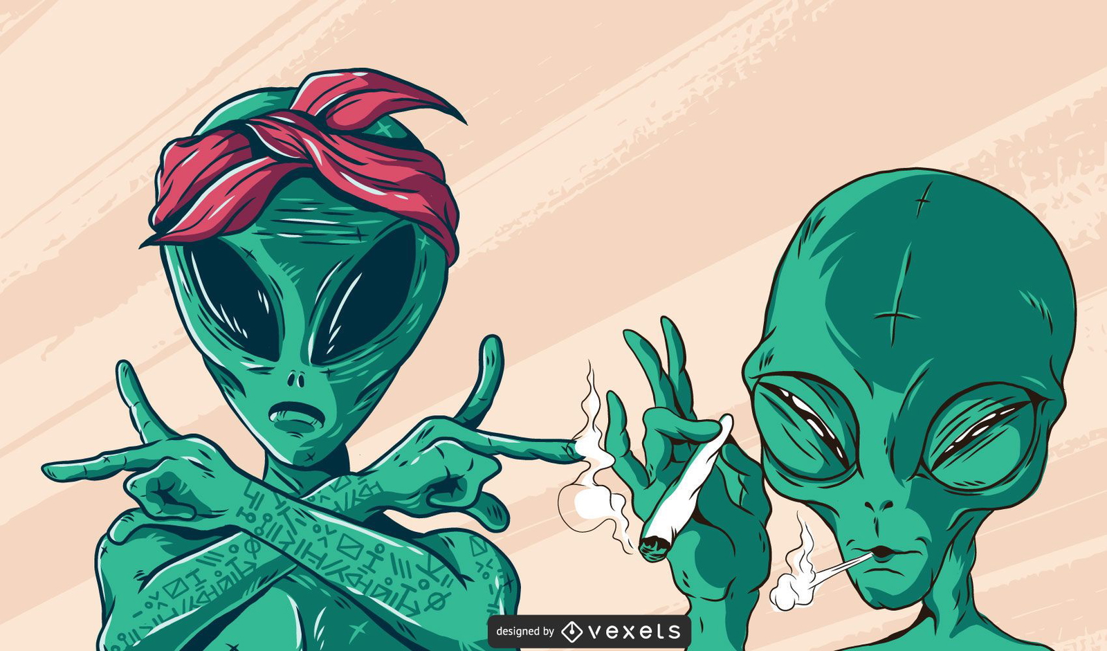 Ilustração de cabeça alienígena de reggae, Vetor Premium