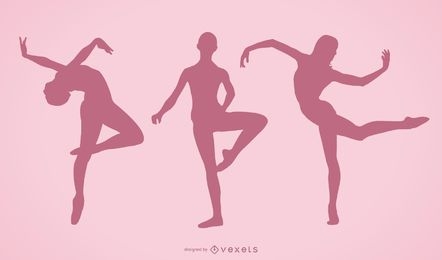 Tanzende Mädchen-Silhouetten