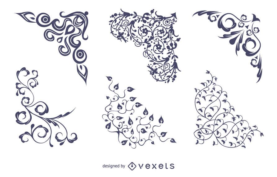 Esquinas florales vector Esquinas florales vector