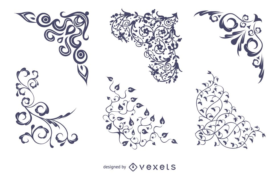 Vector floral corners