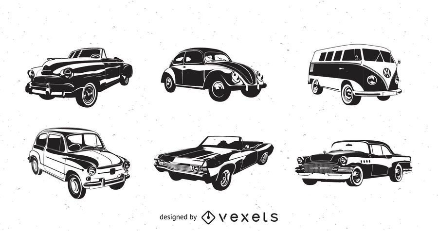Carros retrô de vetor Carros retrô de vetor