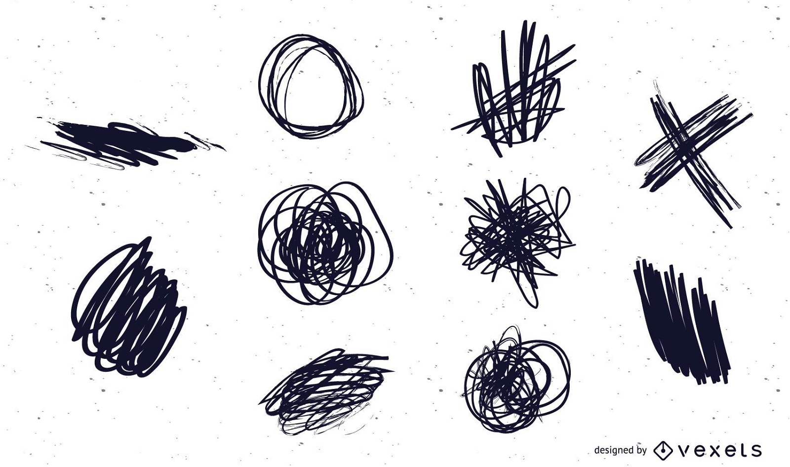 10 Vector Ink Scribbles and Scratches