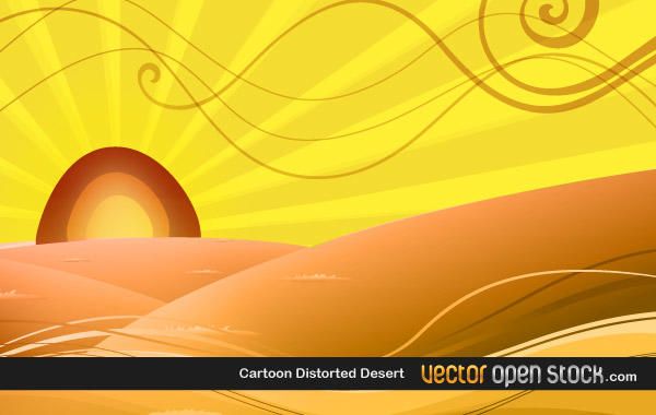 Cartoon Distorted Desert Cartoon Distorted Desert