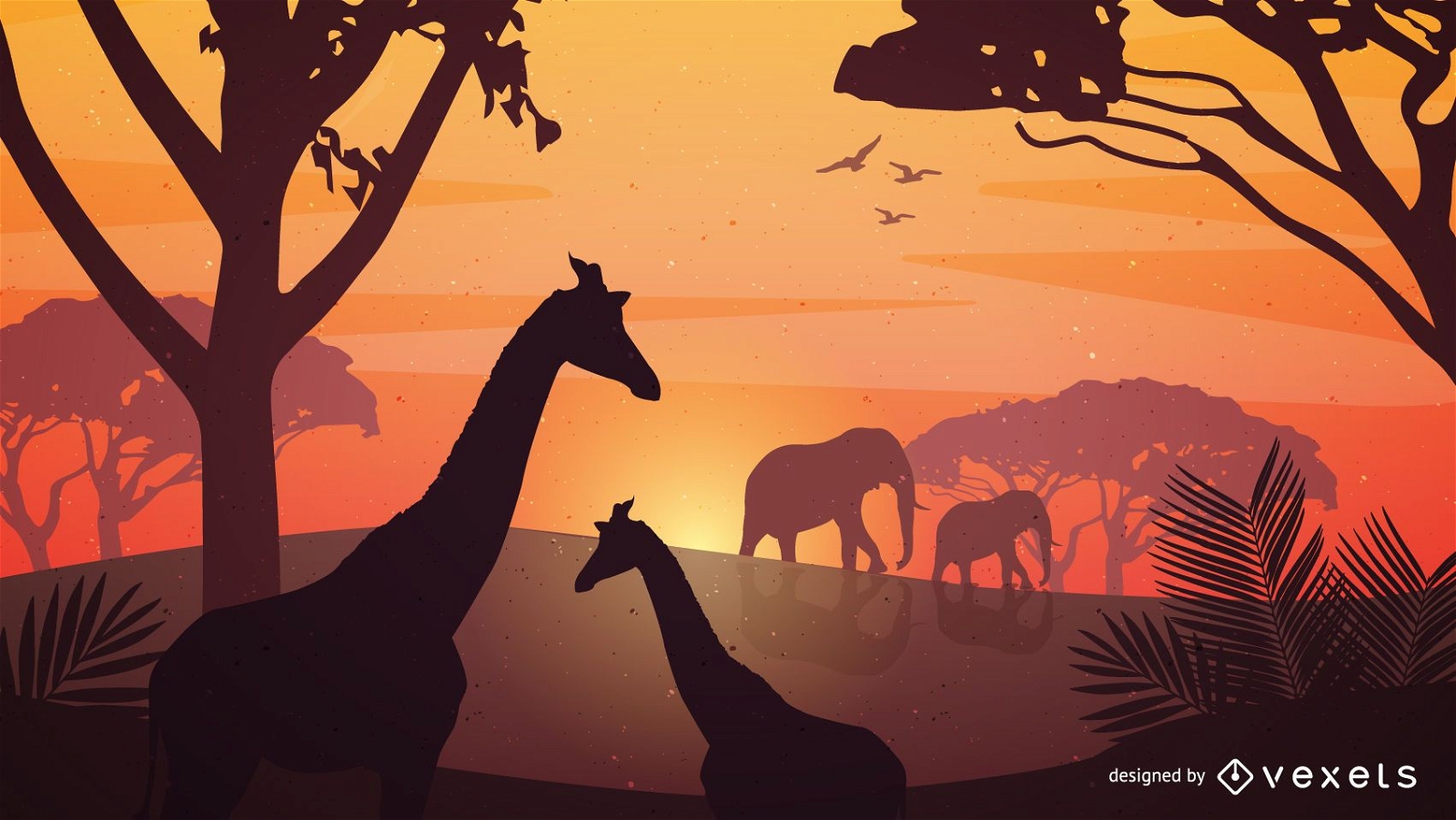 Vektor-Safari-Giraffen-Illustration