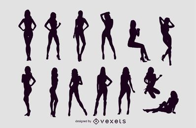 Silhuetas de meninas sexy de vetor grátis
