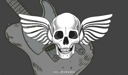 Vintage Winged Skull