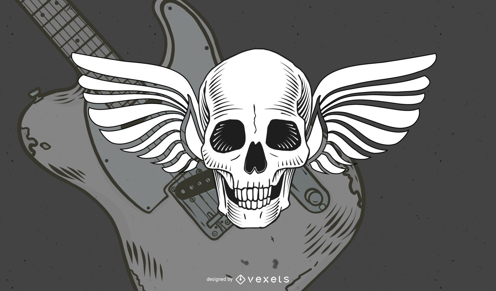 Vintage Winged Skull