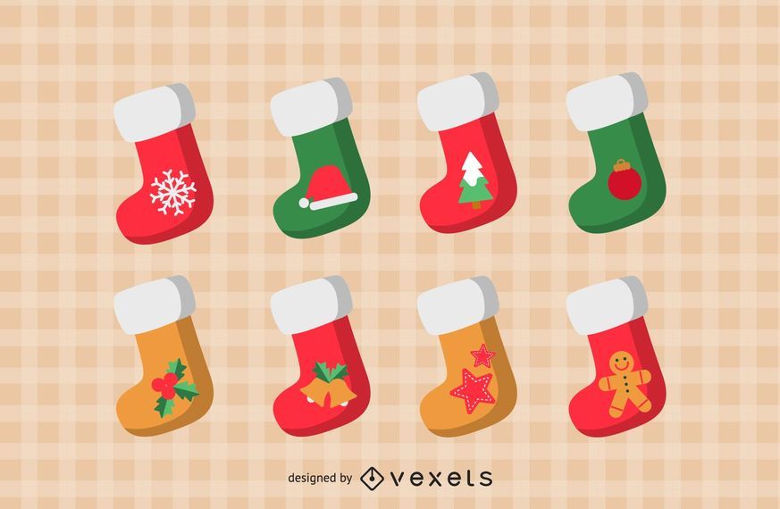 Conjunto de iconos de calcetines de Navidad Conjunto de iconos de calcetines de Navidad