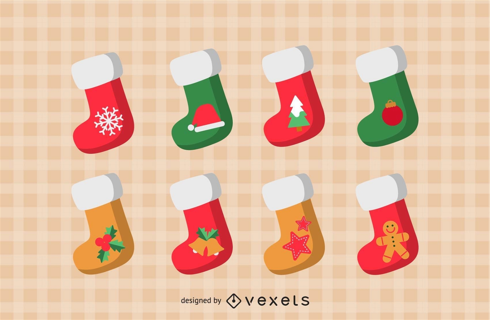 Conjunto de iconos de calcetines de Navidad