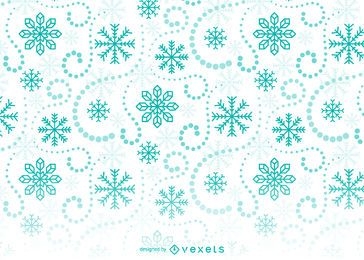 Green Snowflakes Background Pattern
