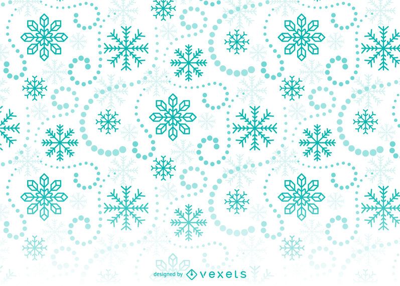 Green Snowflakes Background Pattern Green Snowflakes Background Pattern
