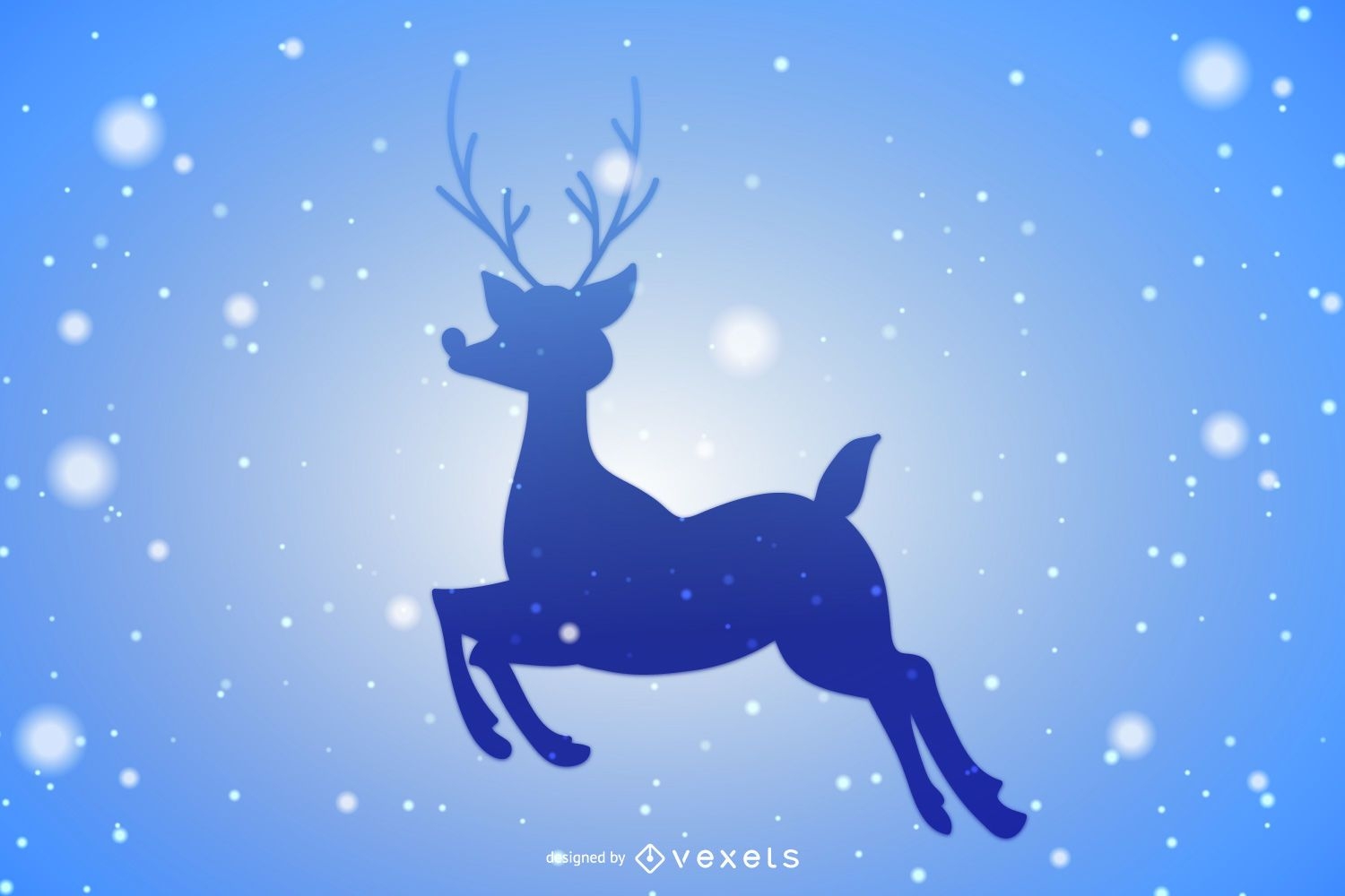 Winter Reindeer silhouette