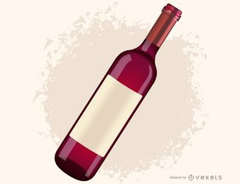 Vetor de garrafa de vinho tinto