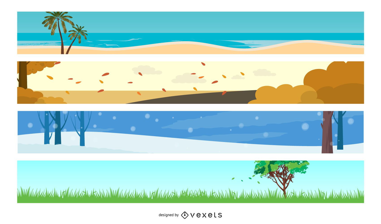 4 Seasons illustration Design