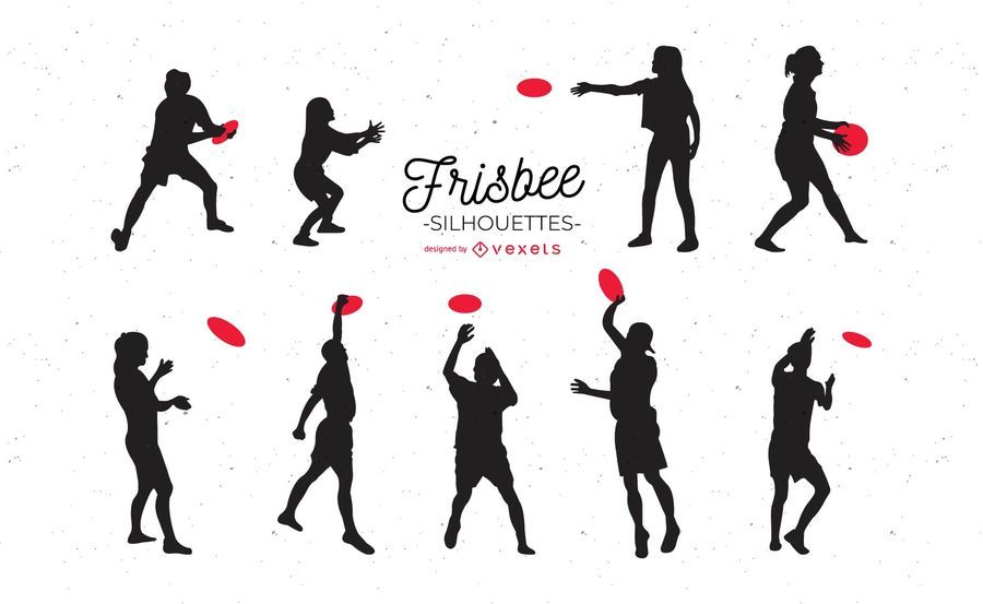 Conjunto de silhuetas de frisbee Conjunto de silhuetas de frisbee