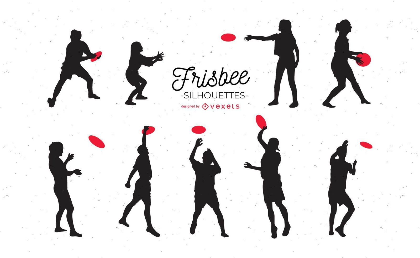 Conjunto de siluetas de Frisbee