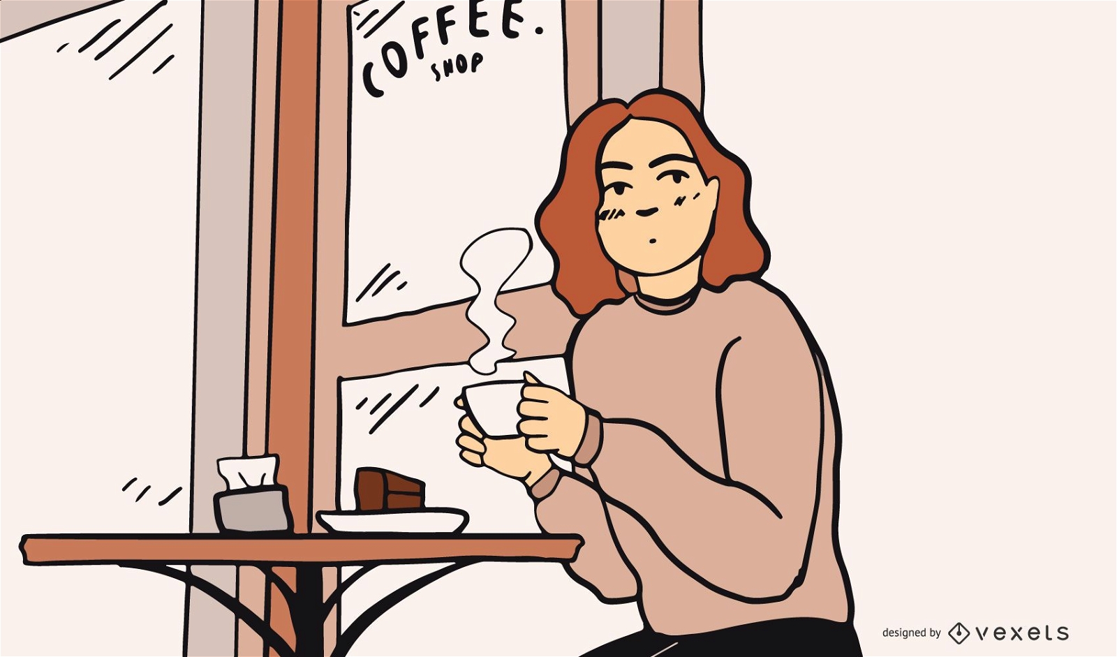 Chica en cafebar