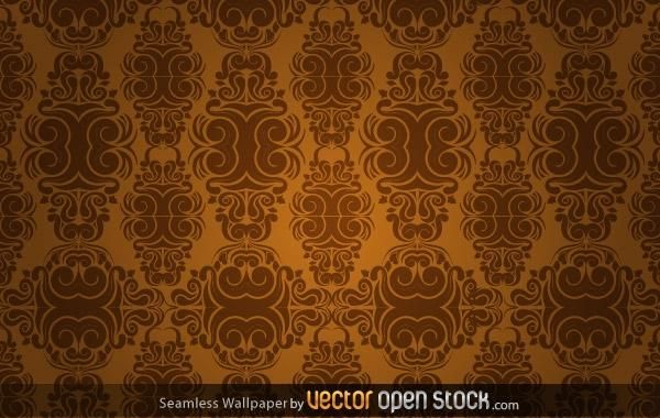 Seamless Wallpaper In Sepia Tones - Vector Download