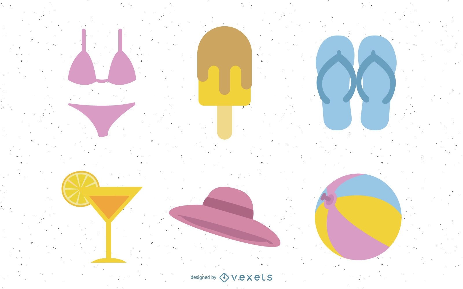 Sommer-Vektor-Icons und lustige Sachen