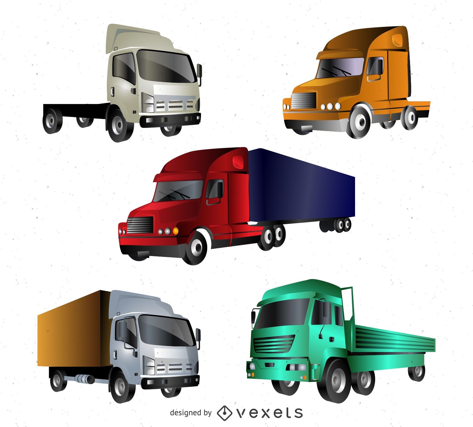 Vector conjunto de camiones