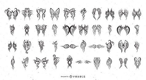 Dragon Tribal Tattoo Set Graphic by Designer Spark · Creative Fabrica