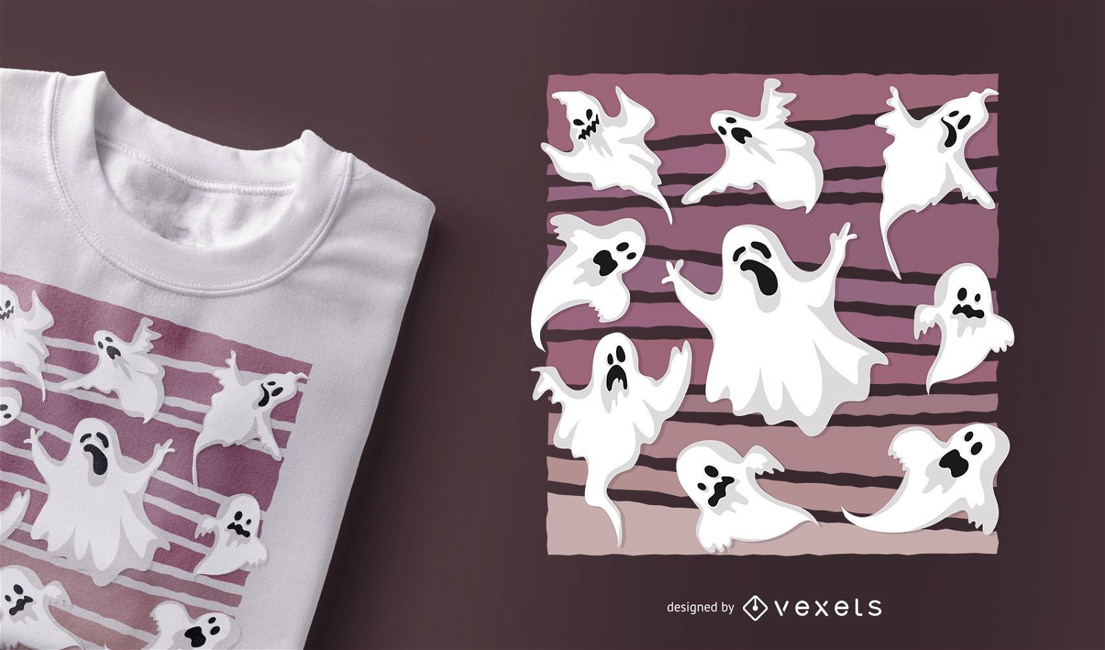 Design de camisetas fantasmas para o Dia das Bruxas