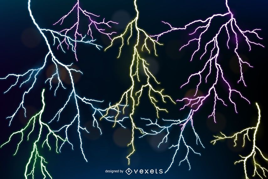 Vector Lightnings Set Vector Lightnings Set