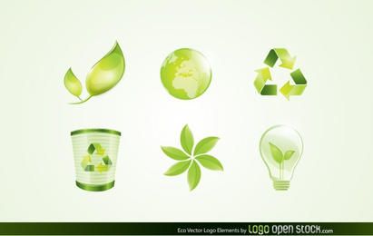 Elementos del logotipo de Eco Vector Elementos del logotipo de Eco Vector