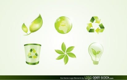 Elementos do logotipo Eco Vector