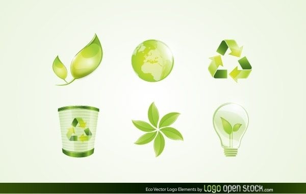 Elementos do logotipo Eco Vector