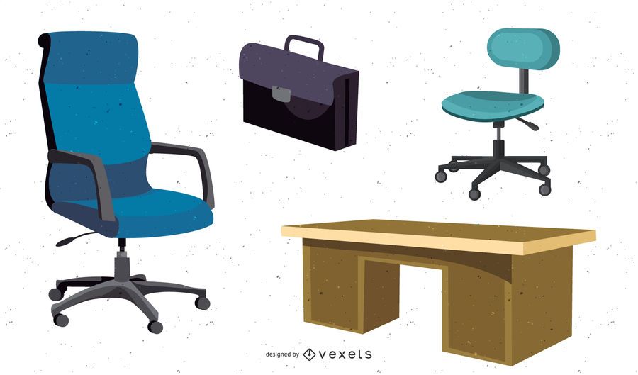 Vectores de muebles de oficina Vectores de muebles de oficina