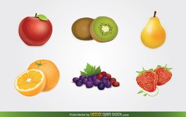 Conjunto de vectores de frutas