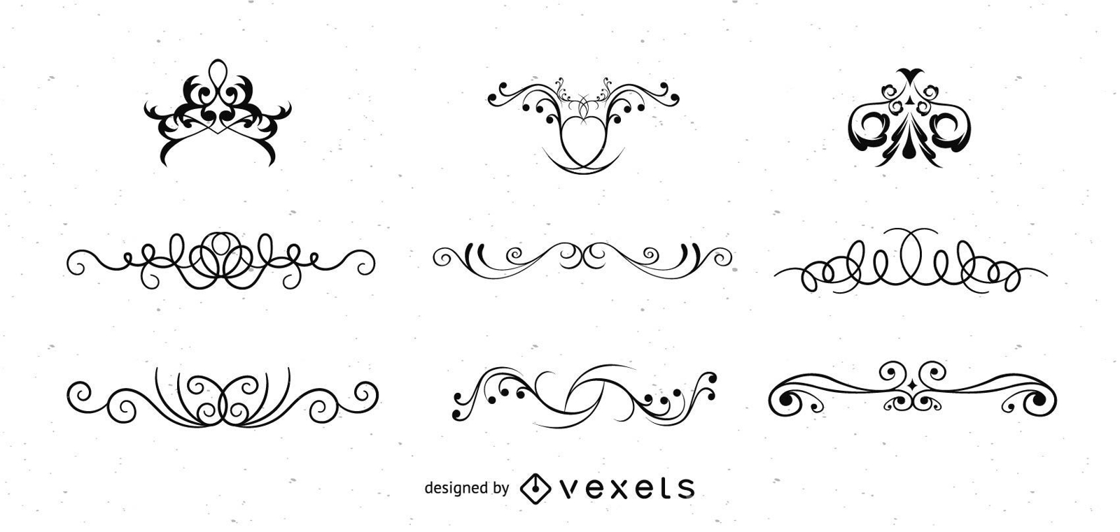 Remolinos vectoriales ornamentados