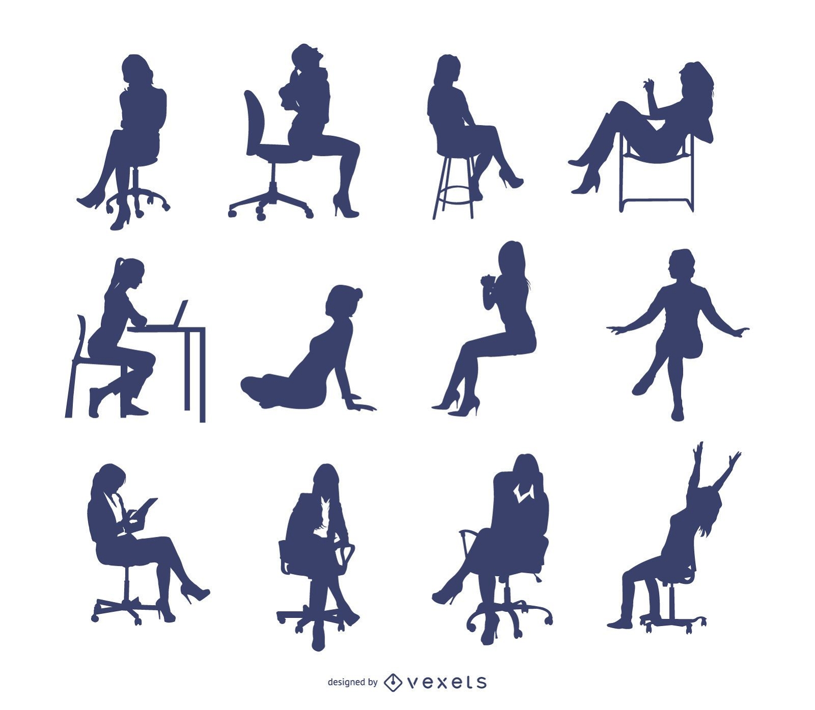 Sitting Woman Vector