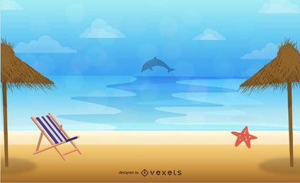 Seaside Resort Illustration