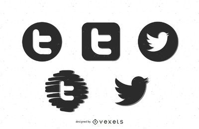 Iconos negros de Twitter