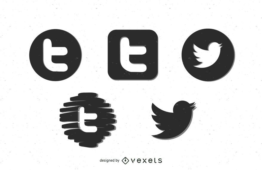 Ícones do Twitter preto Ícones do Twitter preto