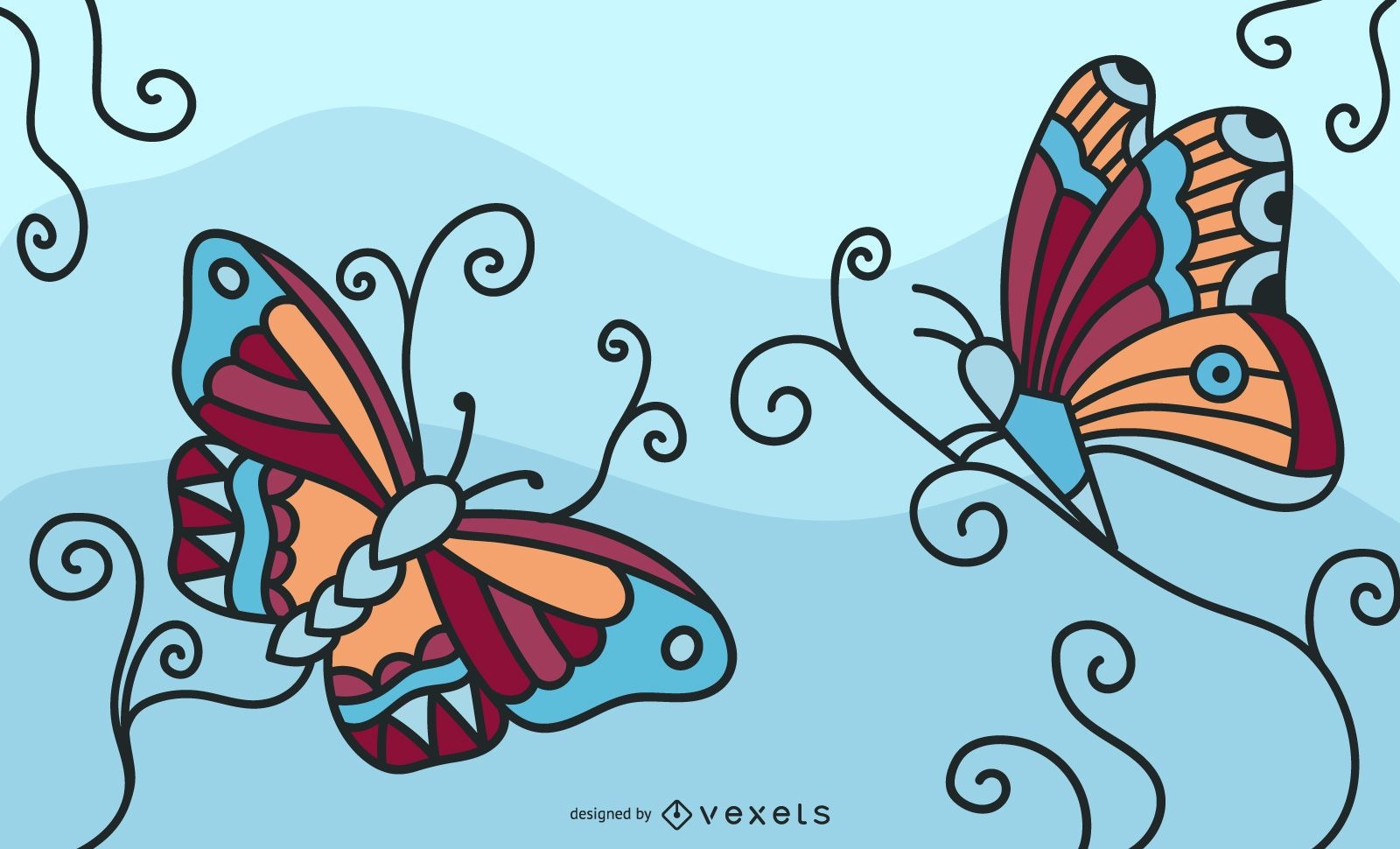 vector de flores de mariposa
