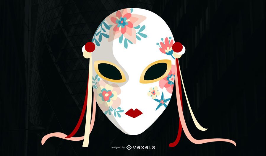 Asian Mask Illustrations Asian Mask Illustrations