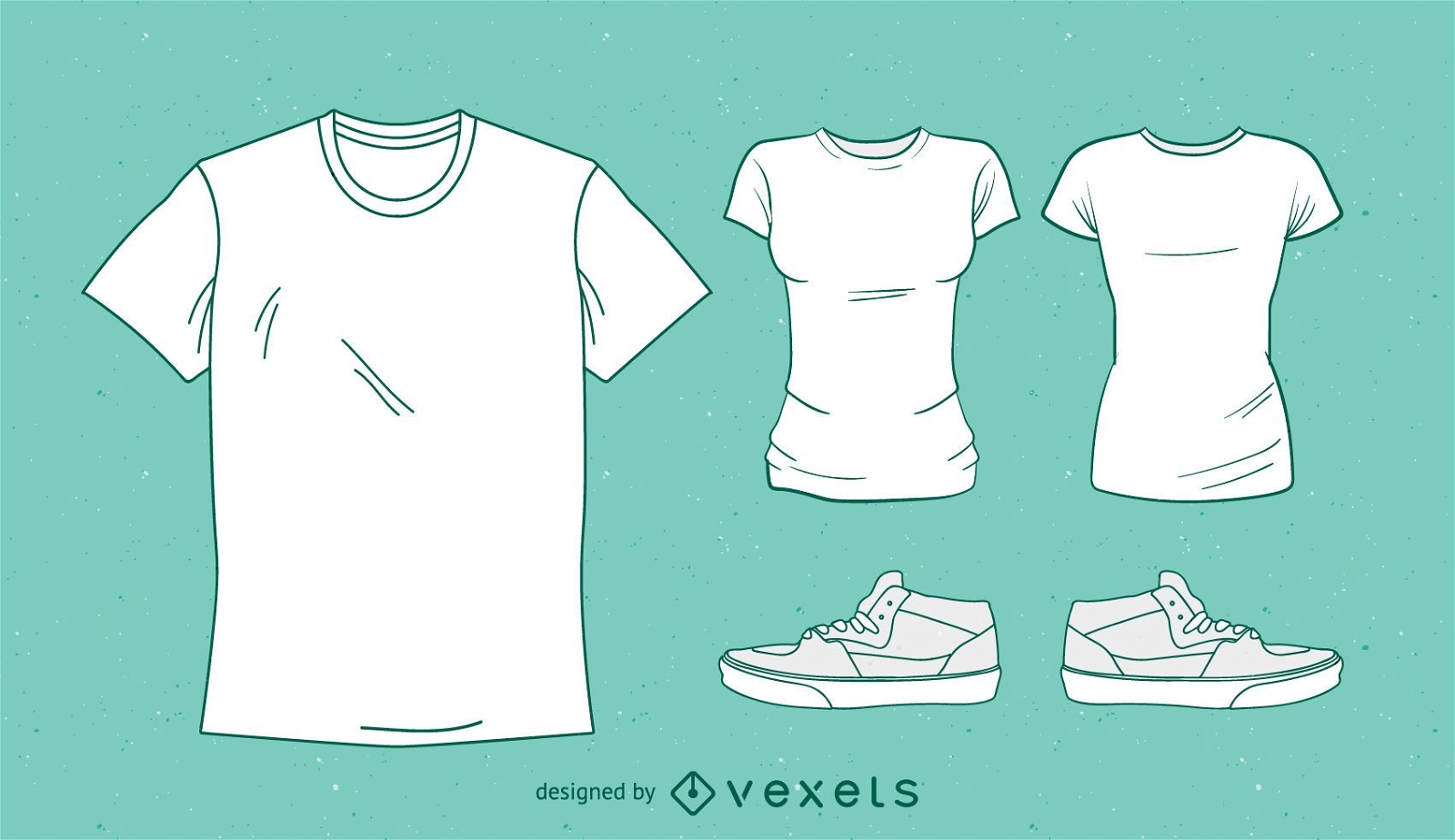 Vector camisetas y zapatillas