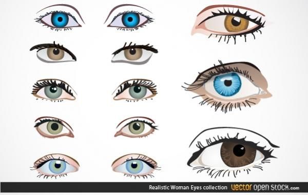 Realistic Woman Eyes Collection Realistic Woman Eyes Collection