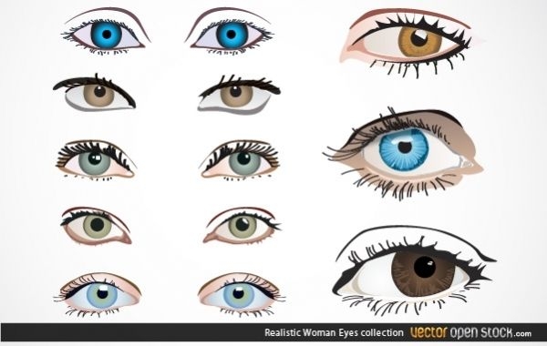 Realistic Woman Eyes Collection
