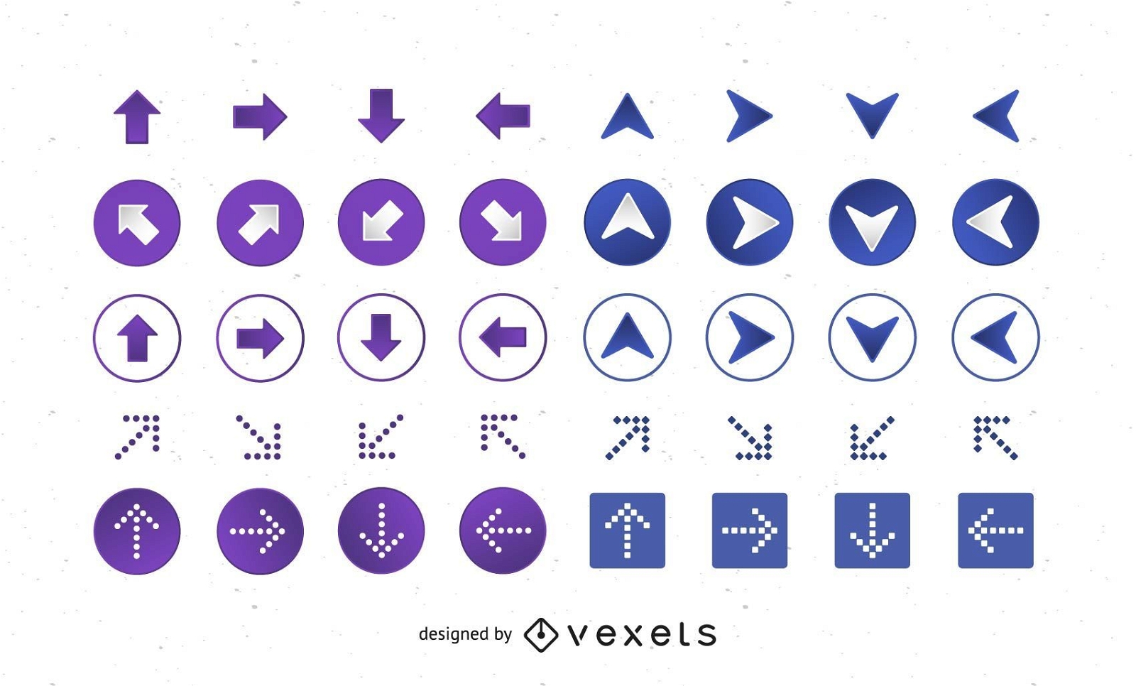 64 iconos de flechas vectoriales