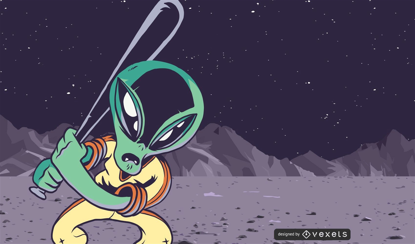 Cartoon Alien Character Vector